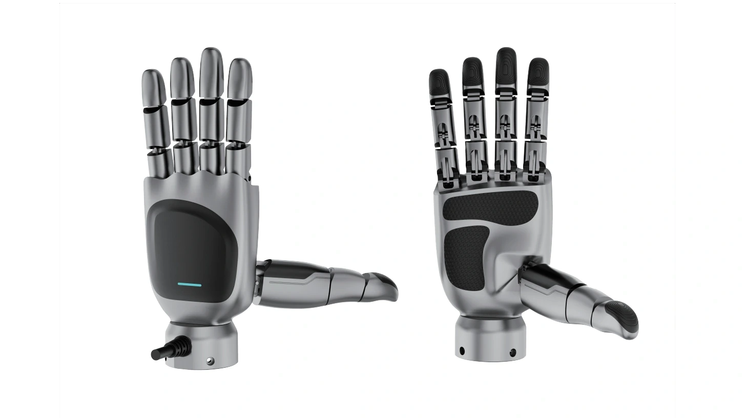 eHand-6 灵巧手,eHand-6 · 手背与掌侧视图